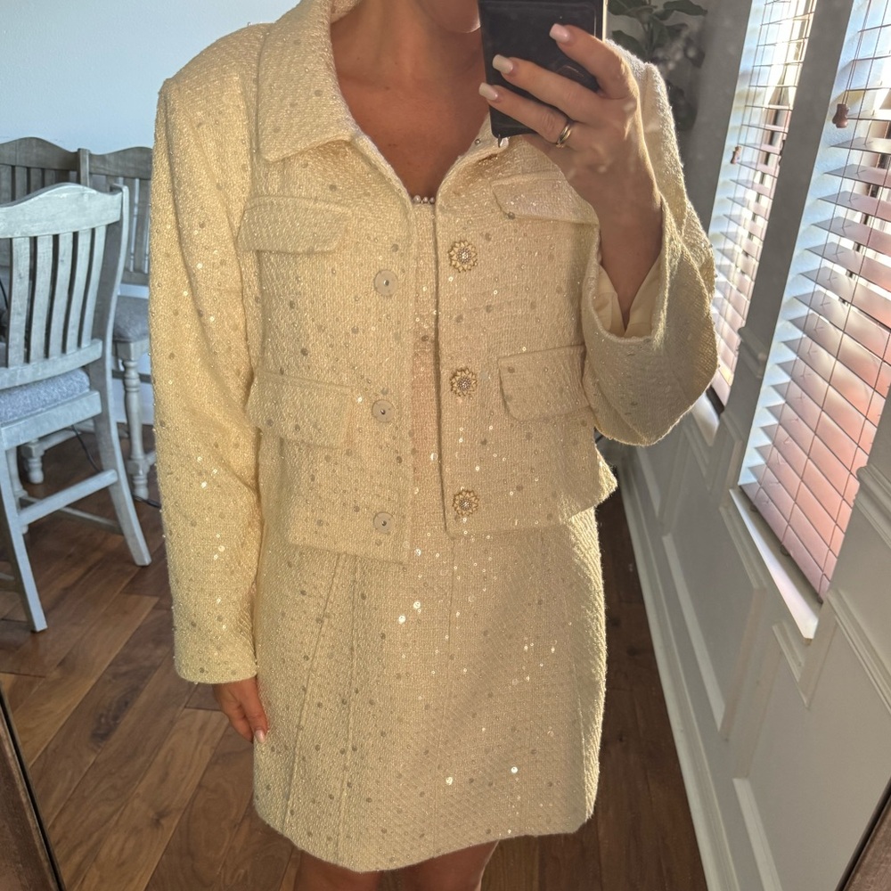NWT Antonio Melani Rita Sequin Tweed Jacket Sz 14 - Picture 6 of 7